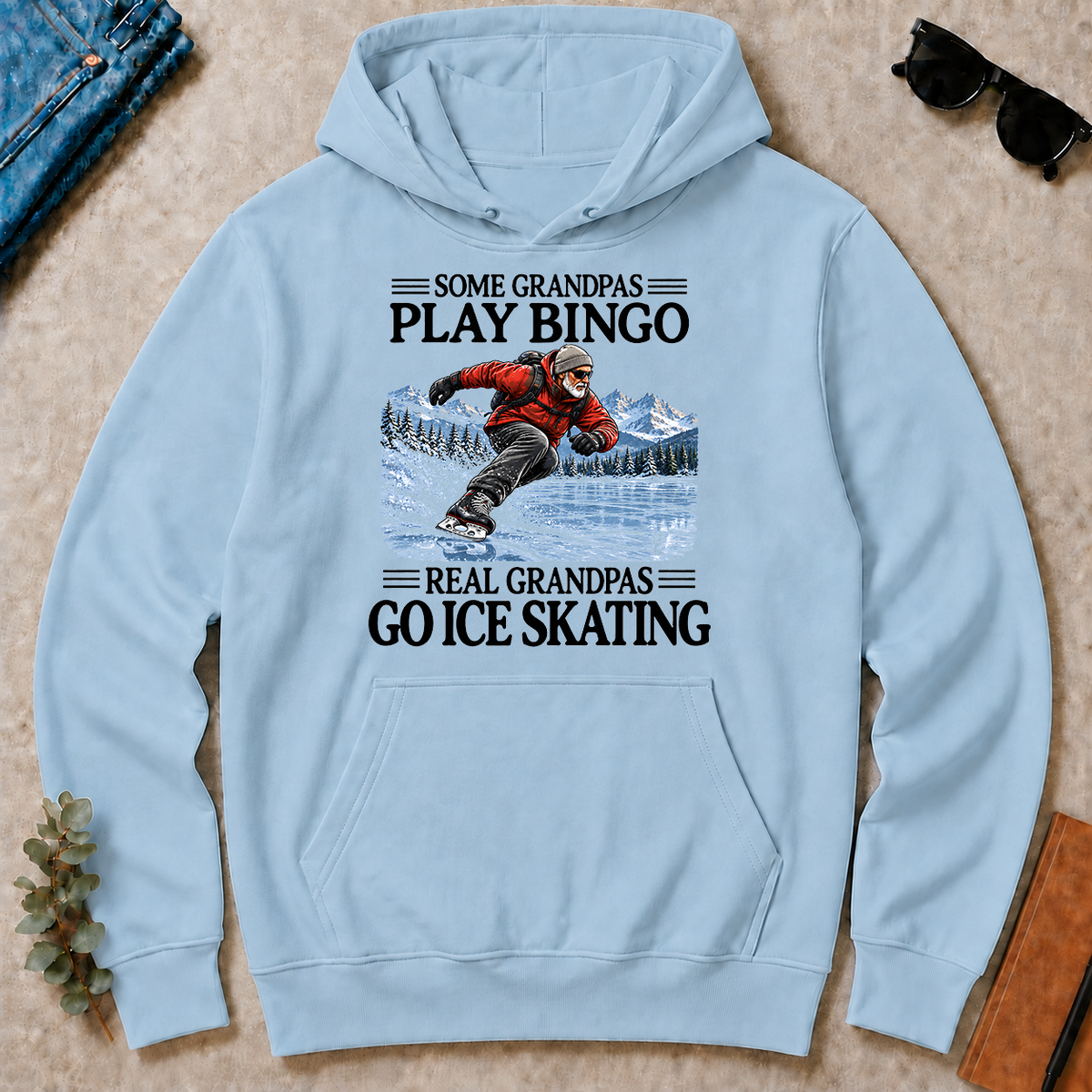Some Grandpas Play Bingo Real Grandpas Go Ice Skating - light-blue - HS2D-LightBlue