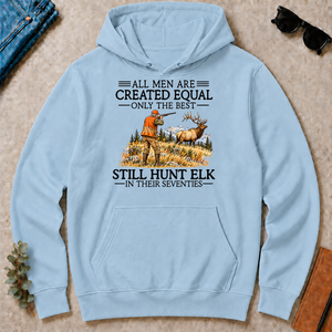 All Men Are Created Equal Elk Hunting 70s - light-blue - HS2D-LightBlue