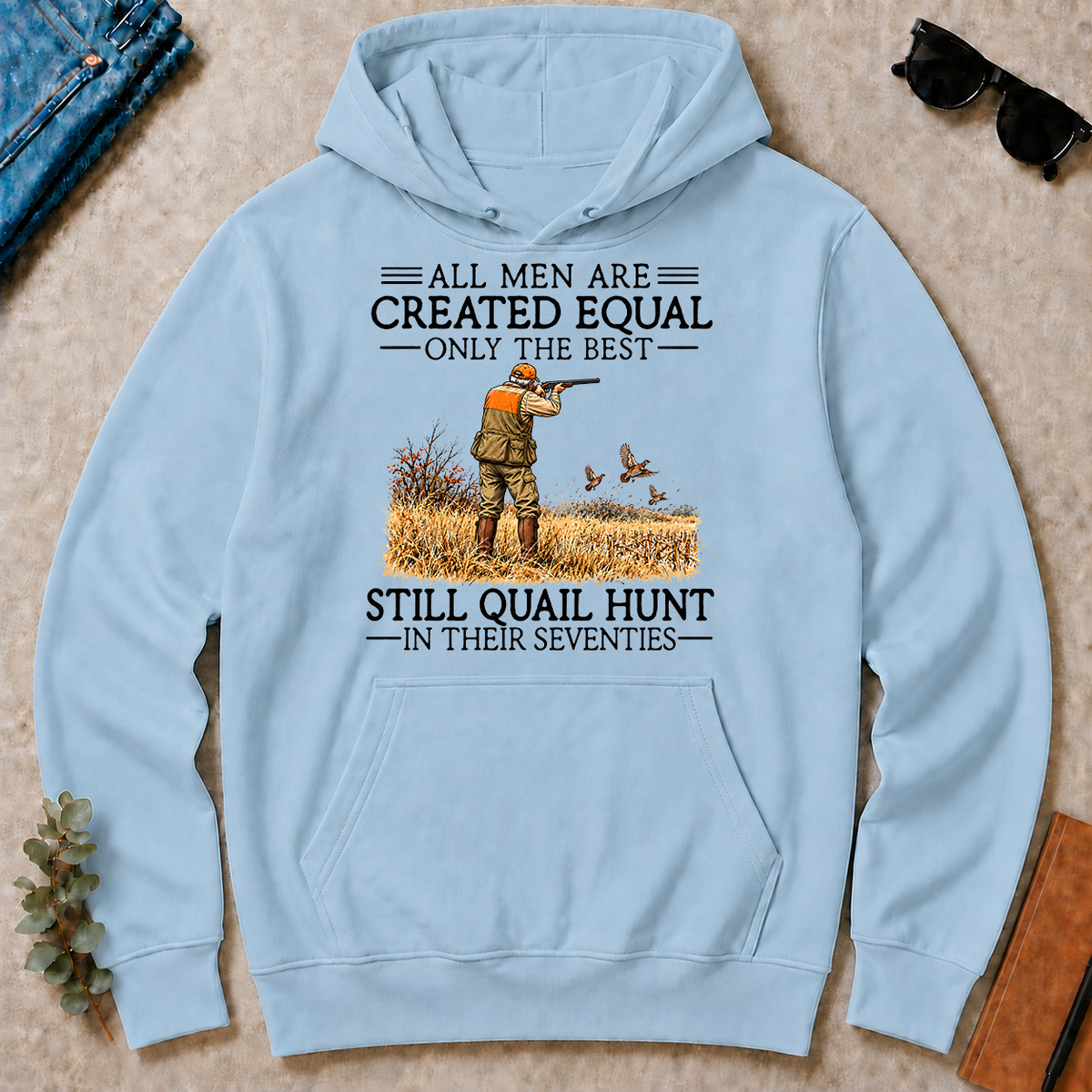 All Men Are Created Equal Quail Hunting 70s - light-blue - HS2D-LightBlue