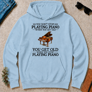 Don't Stop Playing Piano Vintage Art - light-blue - HS2D-LightBlue