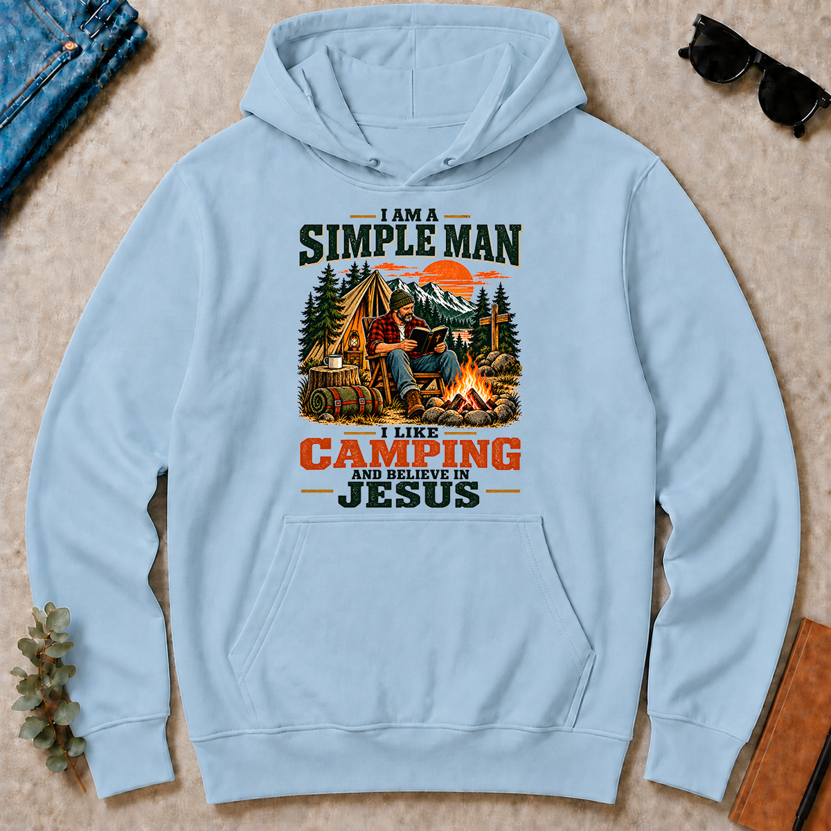 I Like Camping And Believe In Jesus - light-blue - HS2D-LightBlue