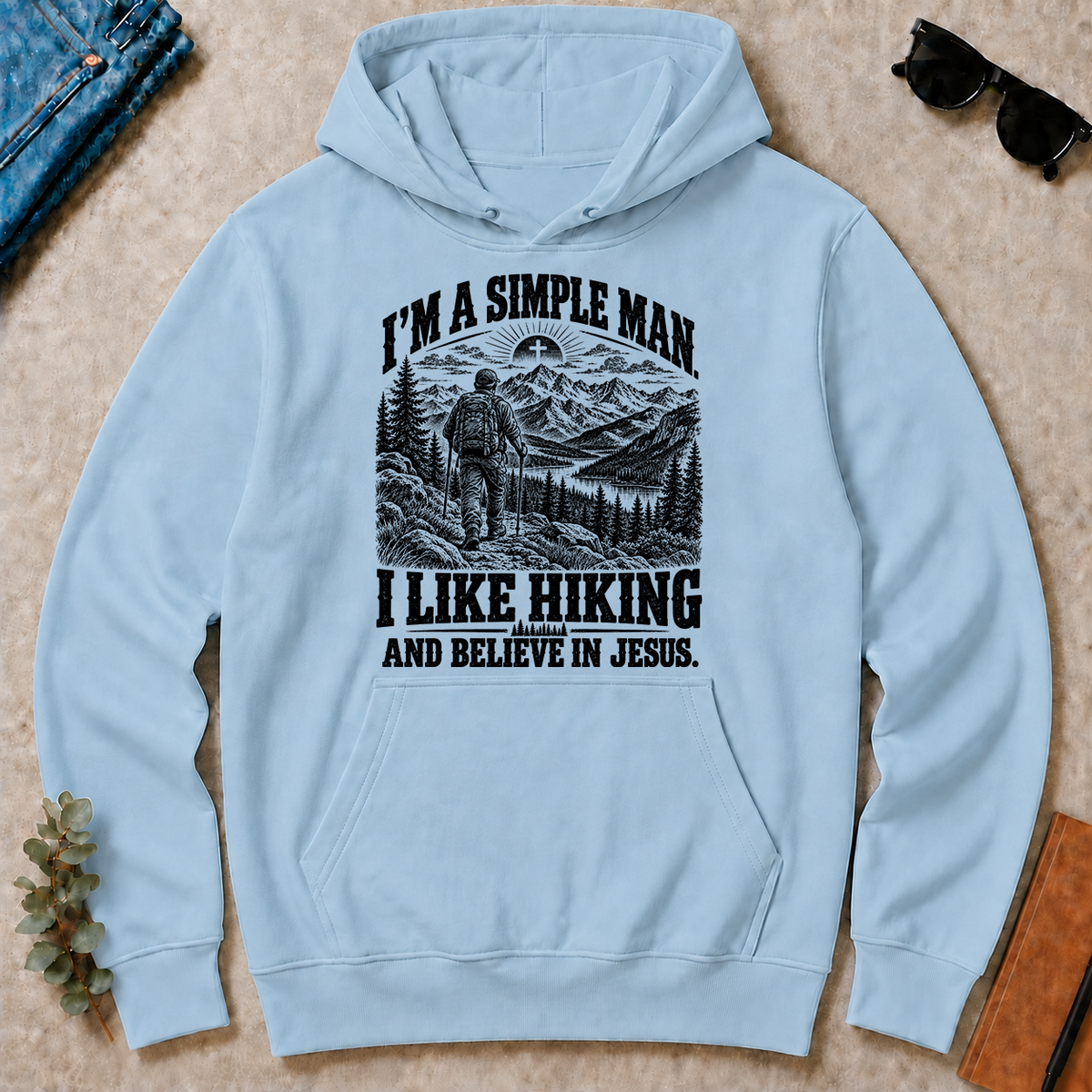 I like Hiking Believe In Jesus - light-blue - HS2D-LightBlue