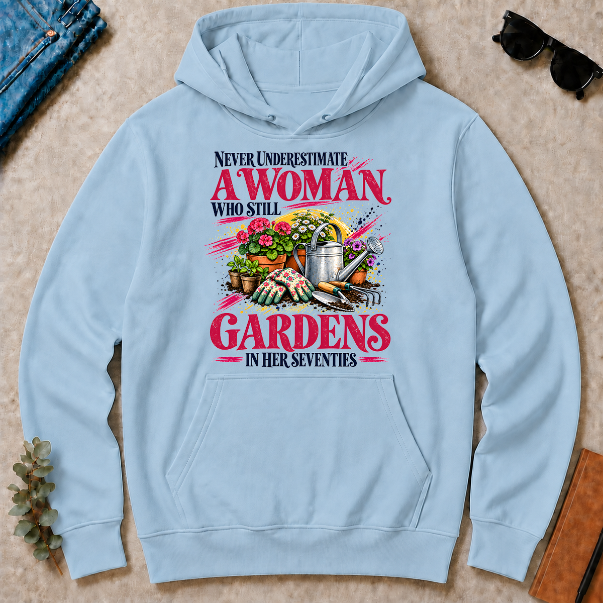 A Woman Still Gardens In Her Seventies - light-blue - HS2D-LightBlue