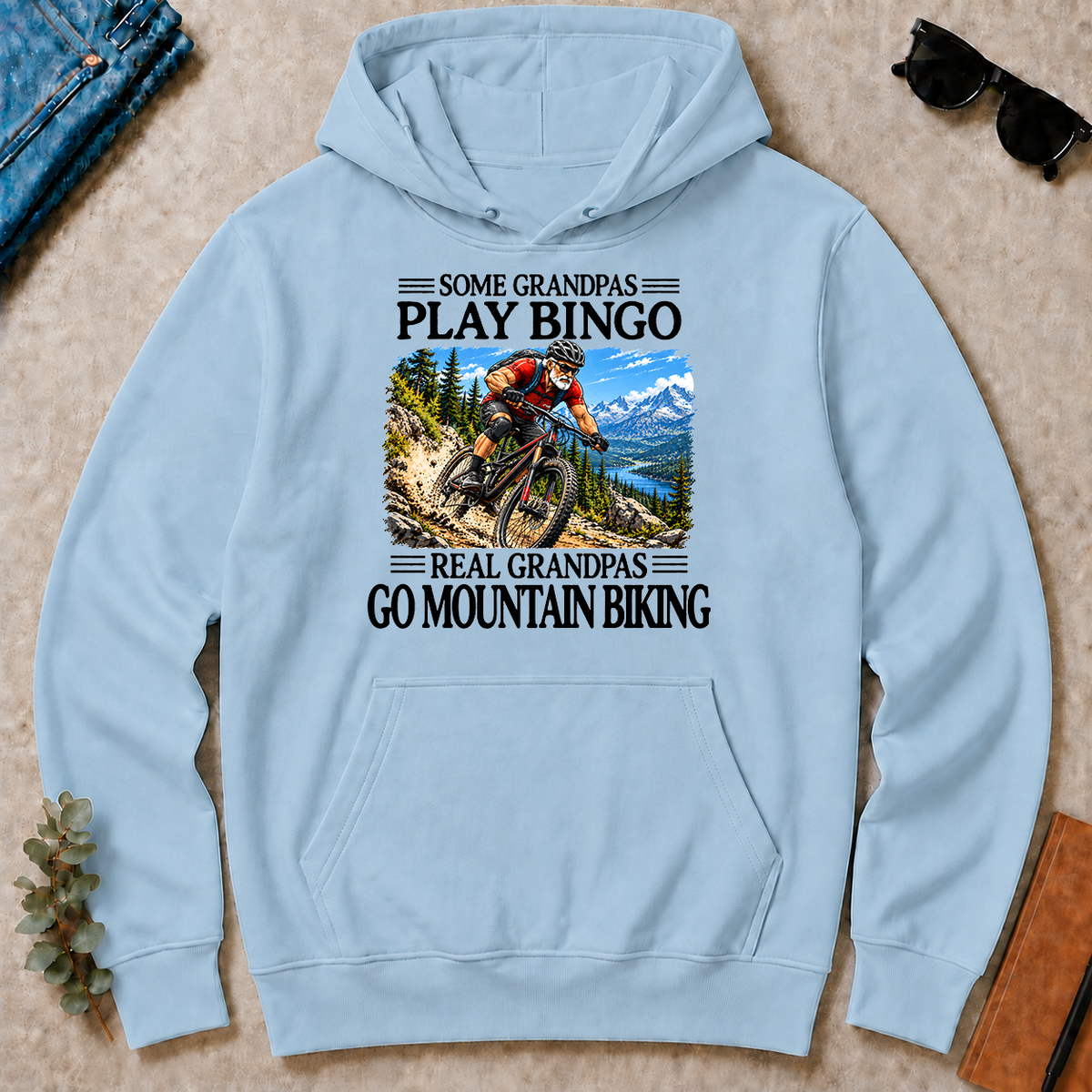 Some Grandpas Play Bingo Real Grandpas Go Mountain Biking - light-blue - HS2D-LightBlue