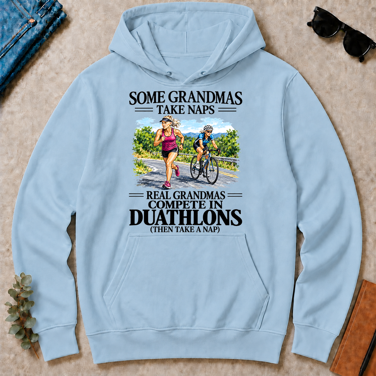 Real Grandmas Compete In Duathlons - light-blue - HS2D-LightBlue