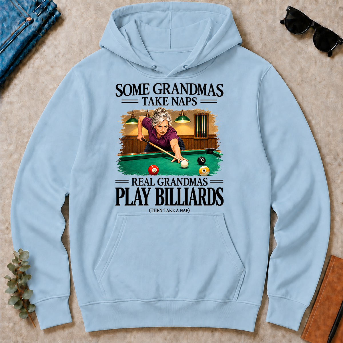 Real Grandmas Play Billards - light-blue - HS2D-LightBlue