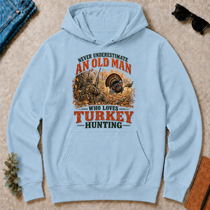 An Old Man Loves Turkey Hunting - light-blue - HS2D-LightBlue