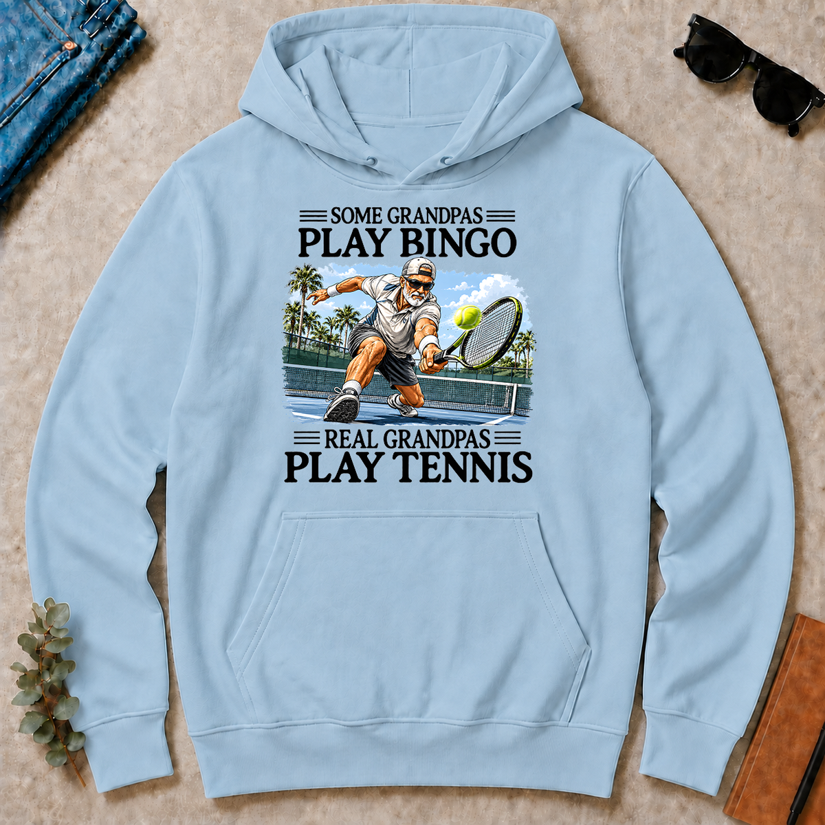 Some Grandpas Play Bingo Real Grandpas Play Tennis - light-blue - HS2D-LightBlue