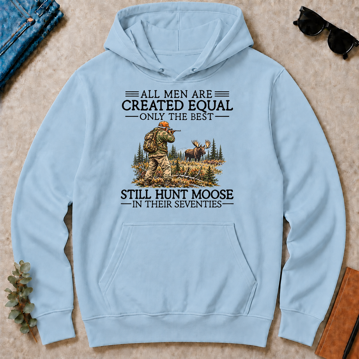 All Men Are Created Equal Moose Hunting 70s - light-blue - HS2D-LightBlue