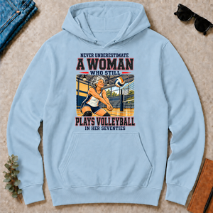Never Underestimate A Woman Still Plays Volleyball - light-blue - HS2D-LightBlue