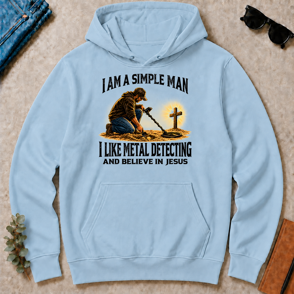 I Am Simple Man I Like Metal Detecting - light-blue - HS2D-LightBlue