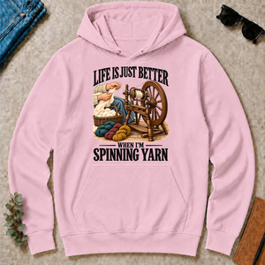 Life Is Just Better When I'm Spinning Yarn - light-pink - HS2D-LightPink