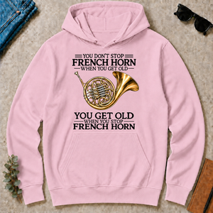 Don't Stop Playing French Horn Vintage Art - light-pink - HS2D-LightPink