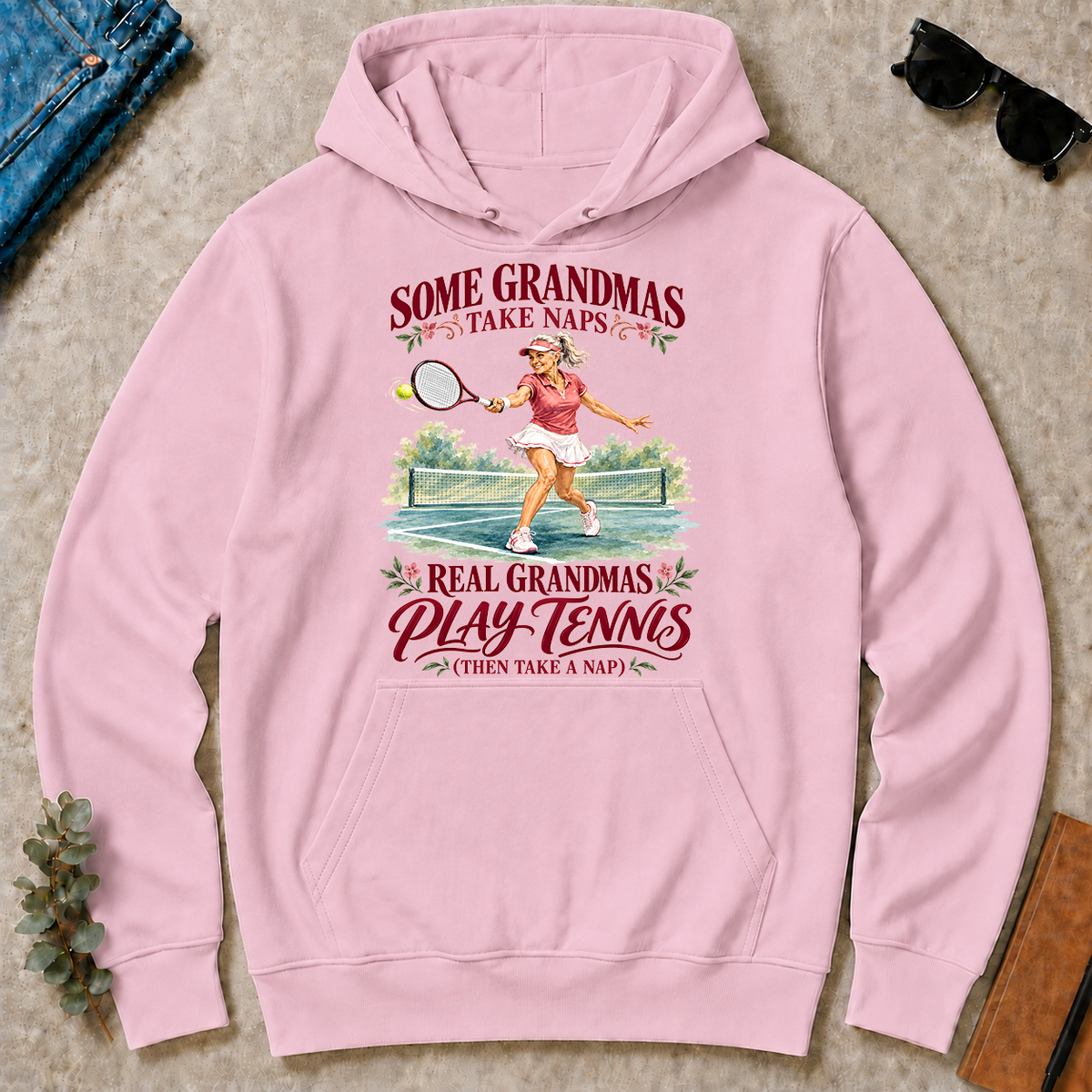 Real Grandmas Play Tennis - light-pink - HS2D-LightPink