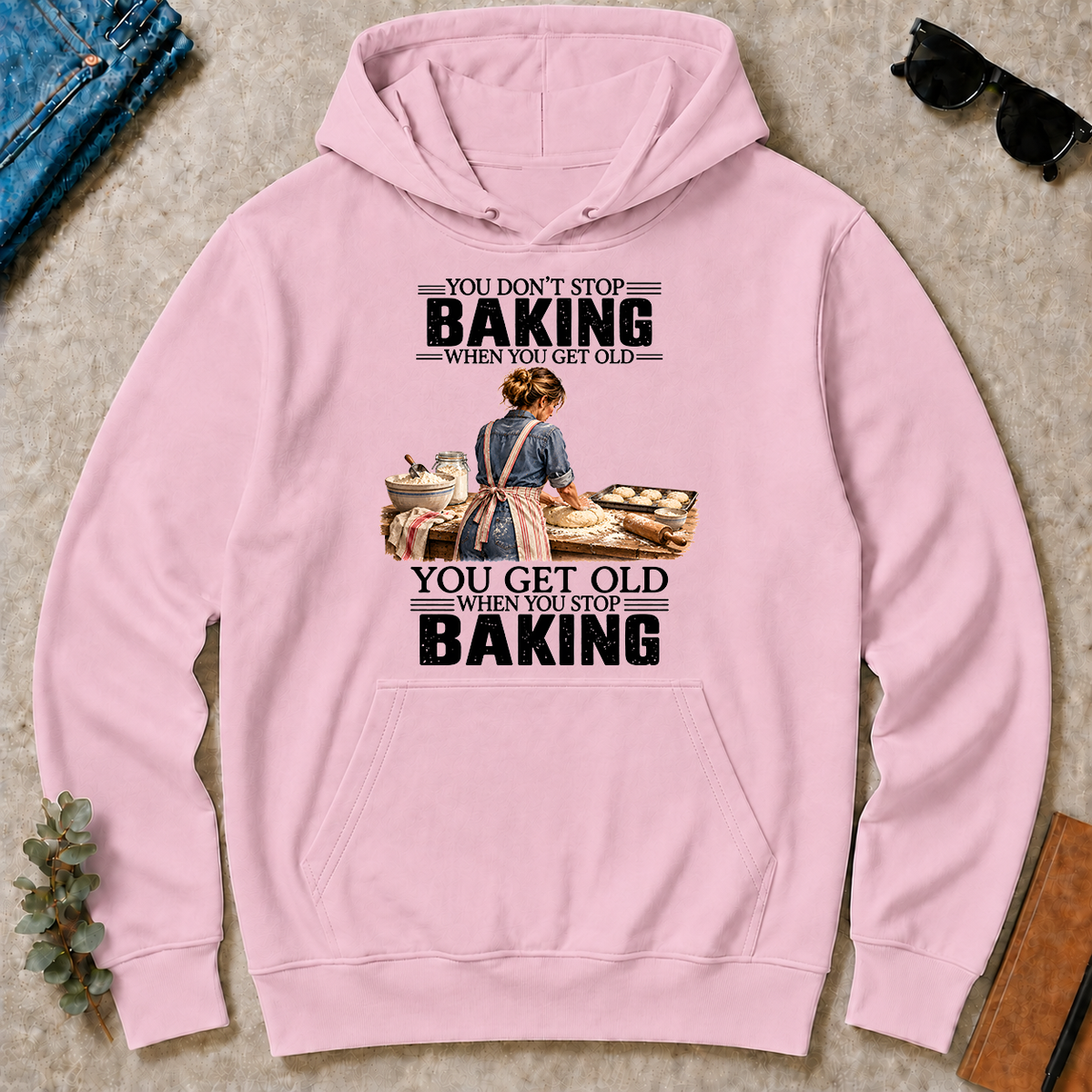 Vinatge You Get Old When You Stop Baking - light-pink - HS2D-LightPink