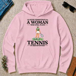 A Woman Still Plays Tennis In Her Seventies - light-pink - HS2D-LightPink