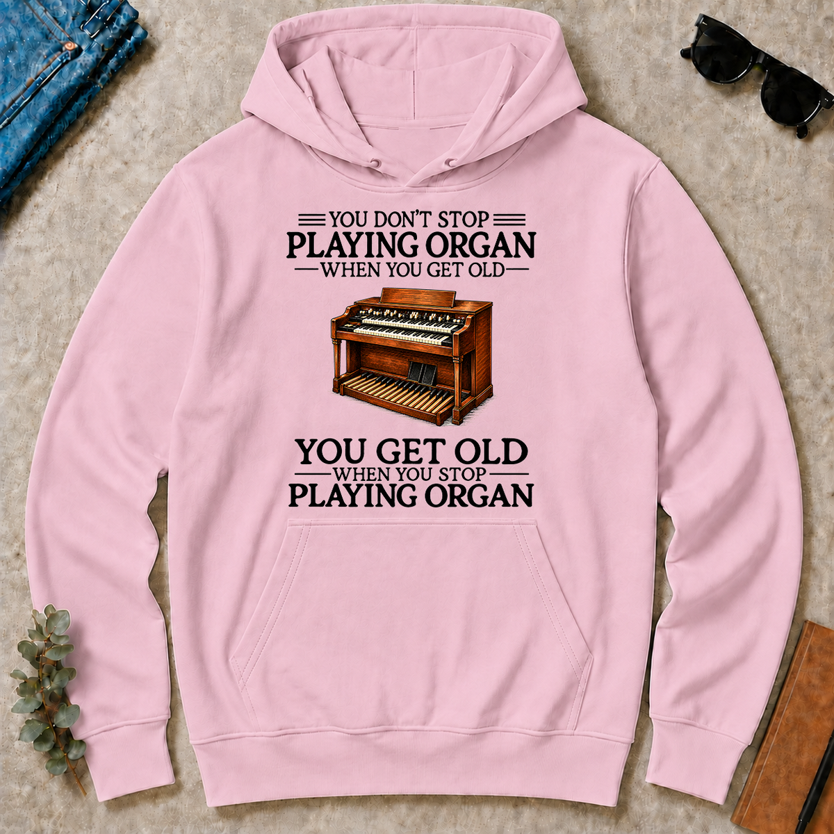 Don't Stop Playing Organ Vintage Art - light-pink - HS2D-LightPink