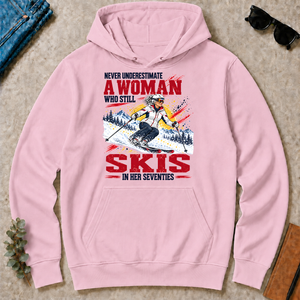 A Woman Still Skis In Her 70s - light-pink - HS2D-LightPink