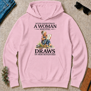 Funny A Woman Still Draws In Her Seventies - light-pink - HS2D-LightPink