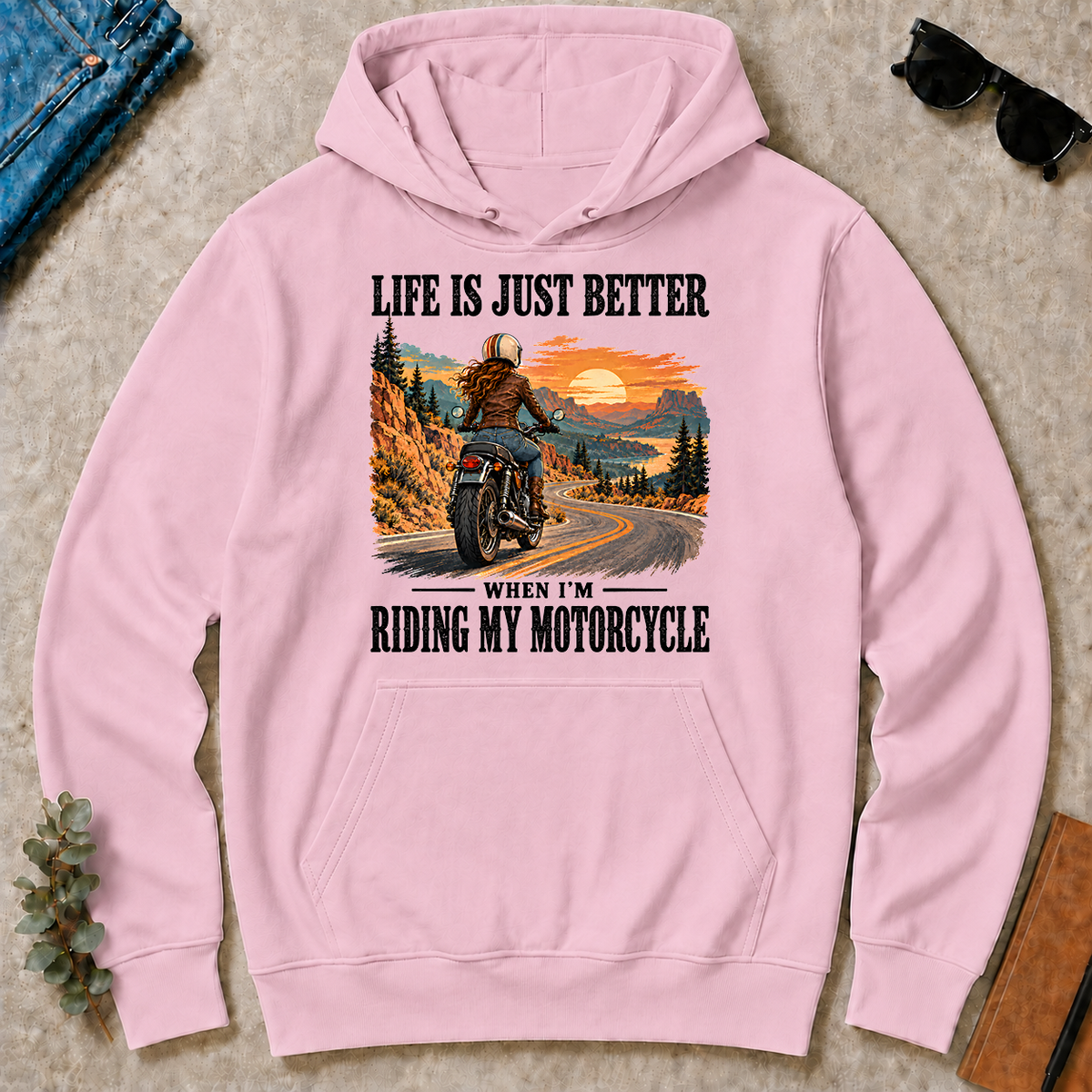 Life Is Just Better When I'm Riding My Motorcycle - light-pink - HS2D-LightPink