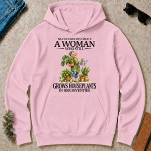 Funny A Woman Still Grows Houseplants In Her Seventies - light-pink - HS2D-LightPink