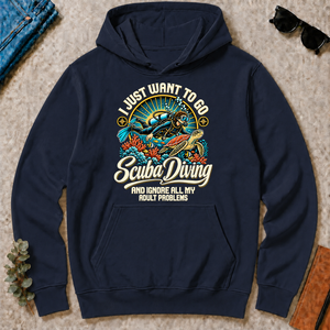 I Just Want To Go Scuba Diving & Ignore All Adult Problems - navy - HS2D-Navy