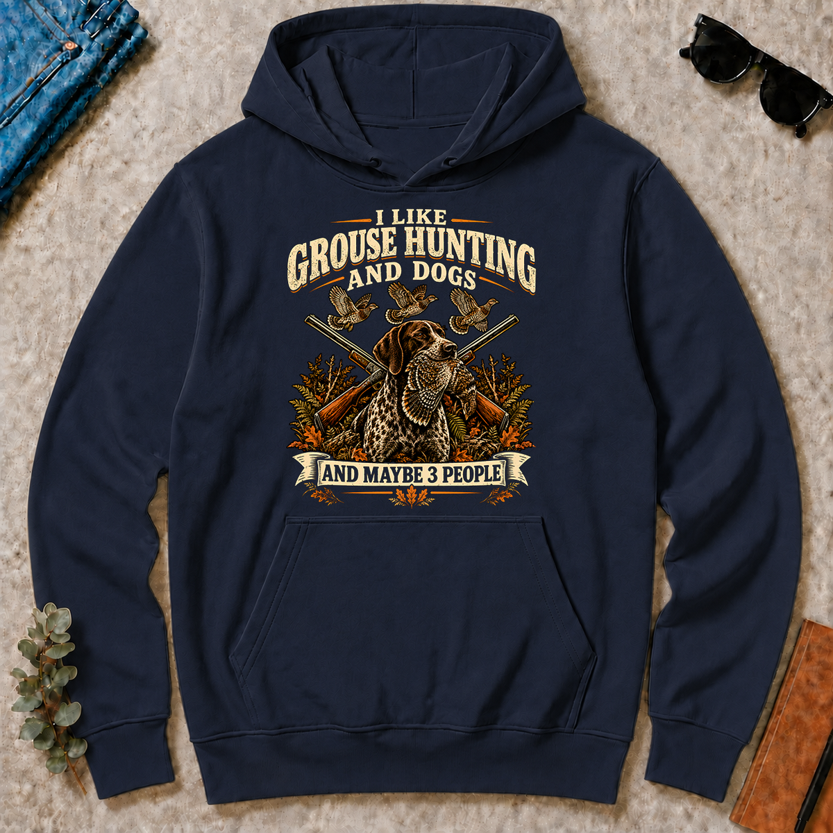 I Like Grouse Hunting And Dogs And Maybe 3 People - navy - HS2D-Navy