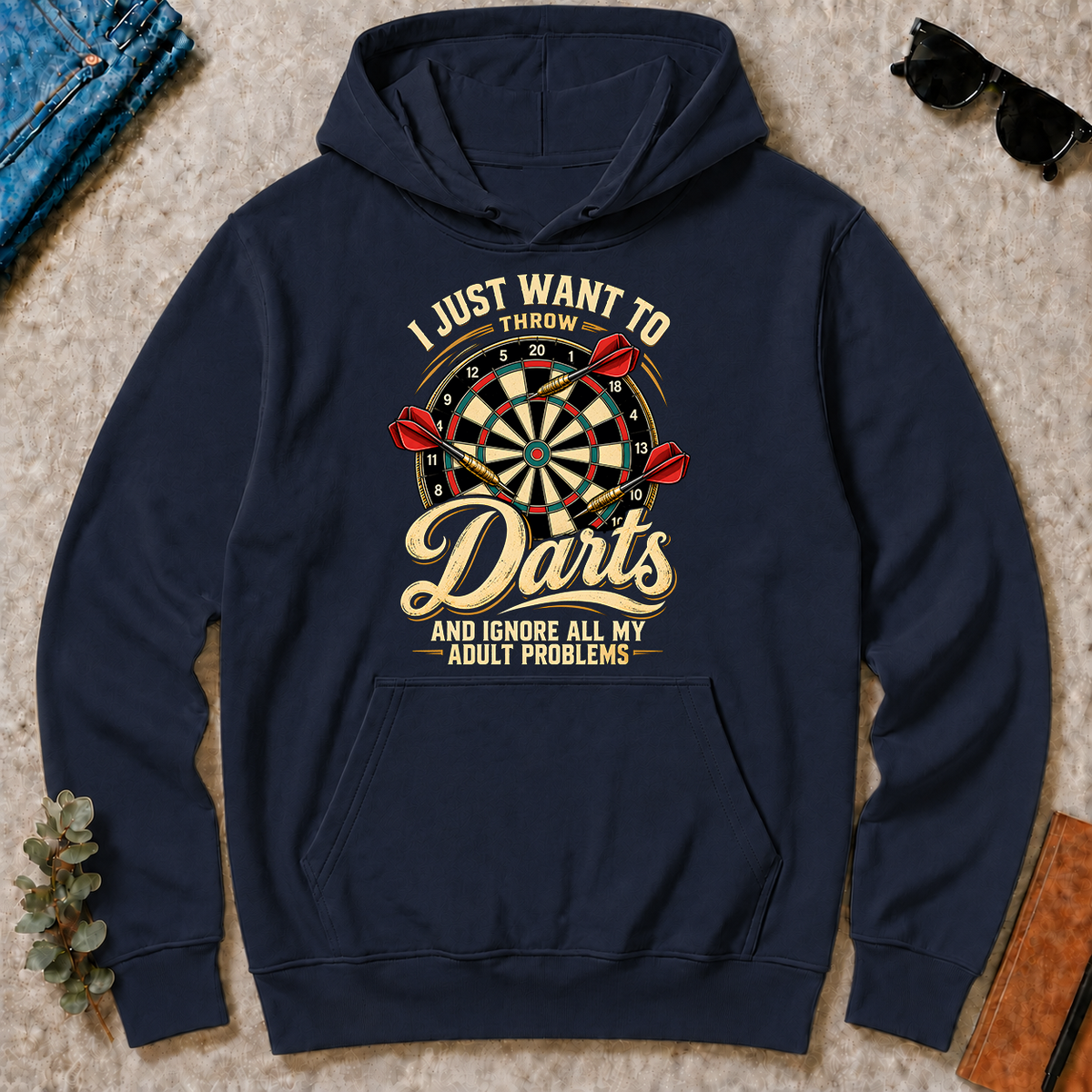 I Just Want To Throw Darts & Ignore All Adult Problems - navy - HS2D-Navy