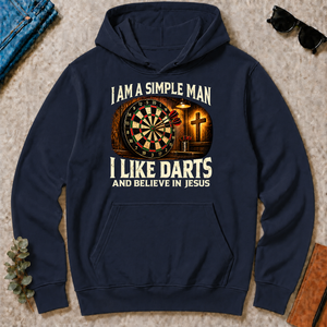 I Am Simple Man I Like Darts - navy - HS2D-Navy