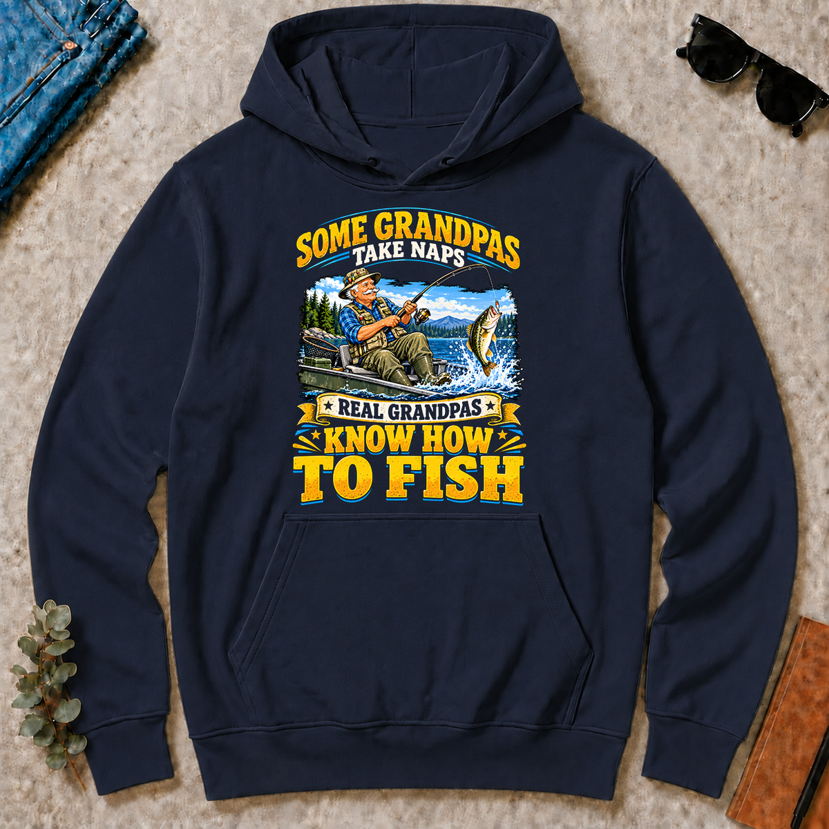 Real Grandpas Know How To Fish - navy - HS2D-Navy