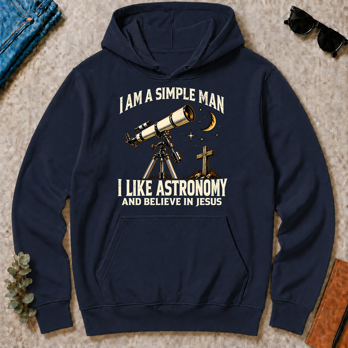 I Am Simple Man I Like Astronomy - navy - HS2D-Navy