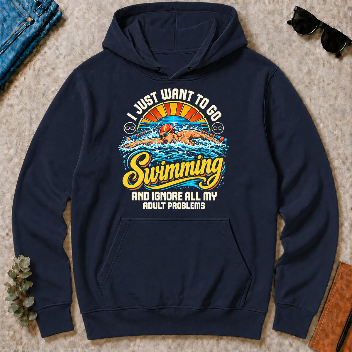 I Just Want To Go Swimming & Ignore All Adult Problems - navy - HS2D-Navy