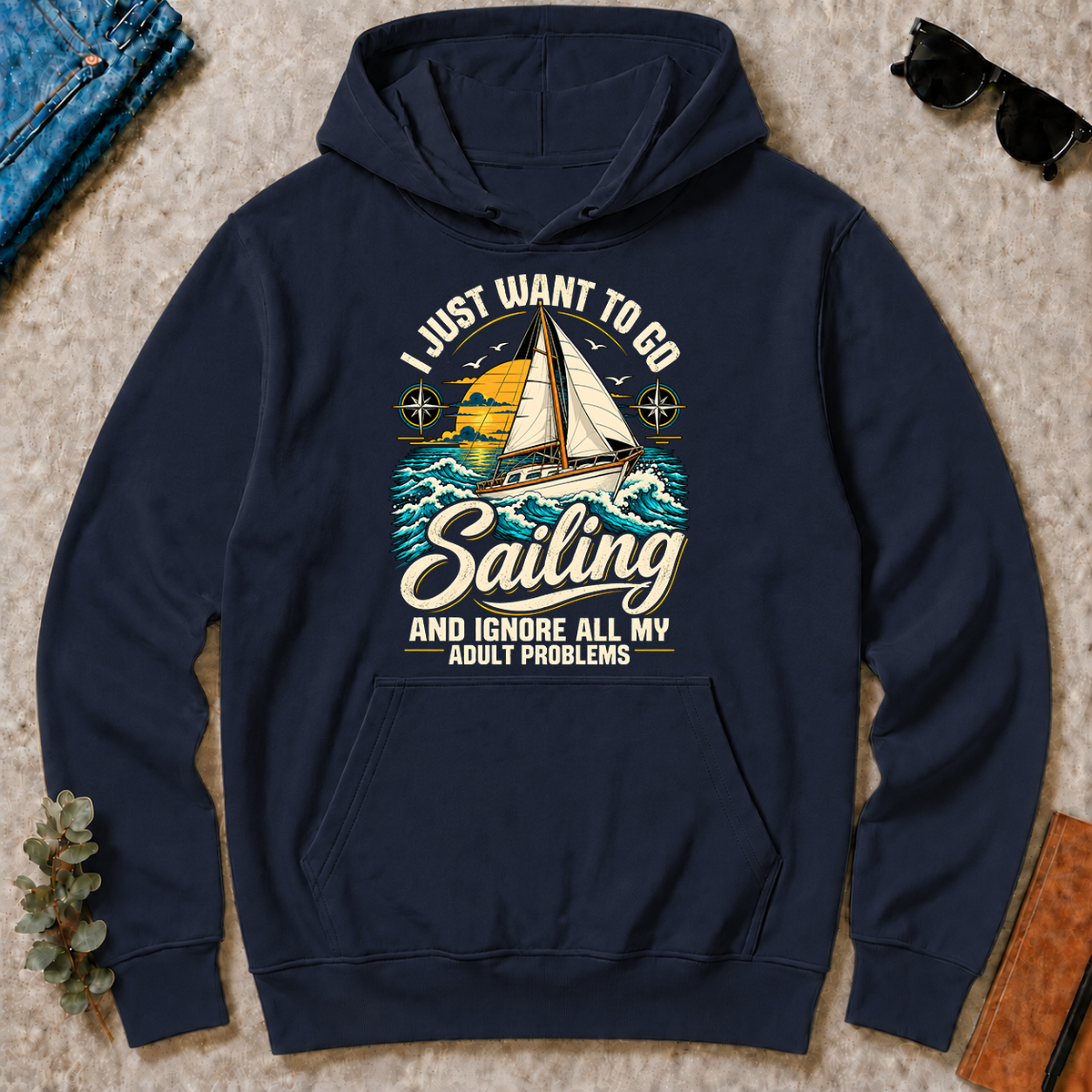 I Just Want To Go Sailing & Ignore All Adult Problems - navy - HS2D-Navy