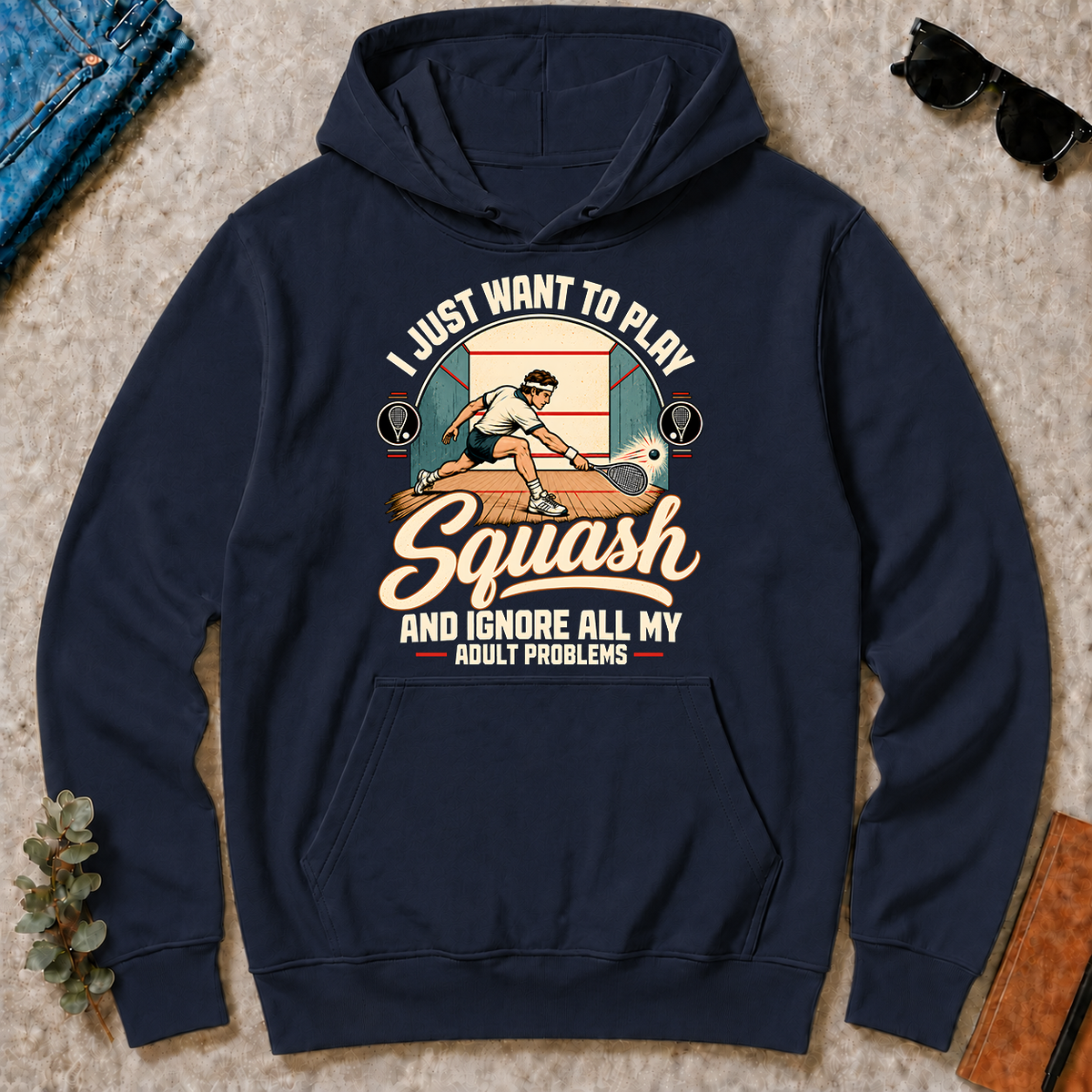 I Just Want To Play Squash & Ignore All Adult Problems - navy - HS2D-Navy