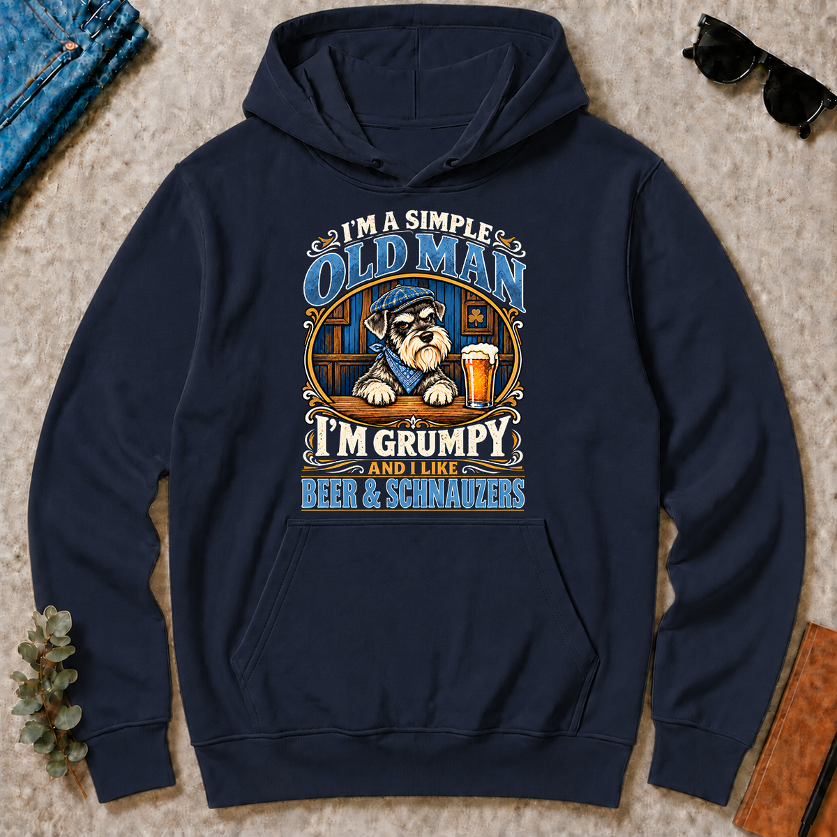 Funny I Like Beer & Schnauzers - navy - HS2D-Navy