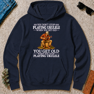 Old Man Don't Stop Playing Ukulele - navy - HS2D-Navy
