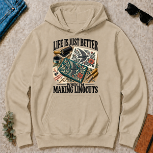 Life Is Just Better When I'm Making Linocuts - sand - HS2D-Sand
