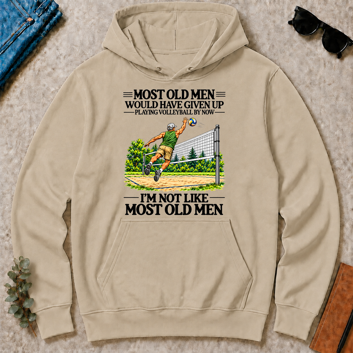 Most Old Man Would Have Given Up Playing Volleyball - sand - HS2D-Sand