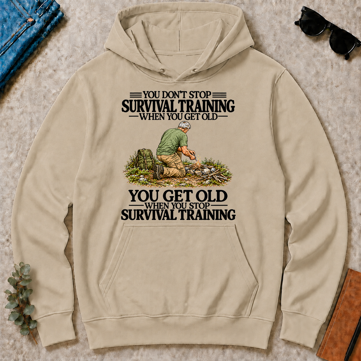Don't Stop Survival Training Vintage Art - sand - HS2D-Sand