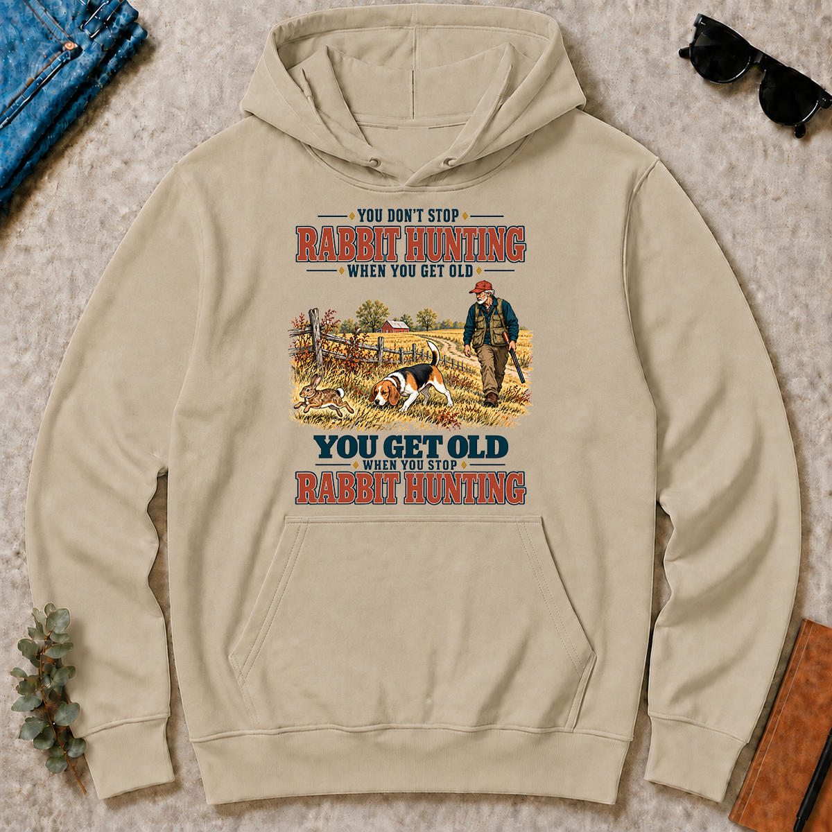You Get Old When You Stop Rabbit Hunting With Beagle - sand - HS2D-Sand