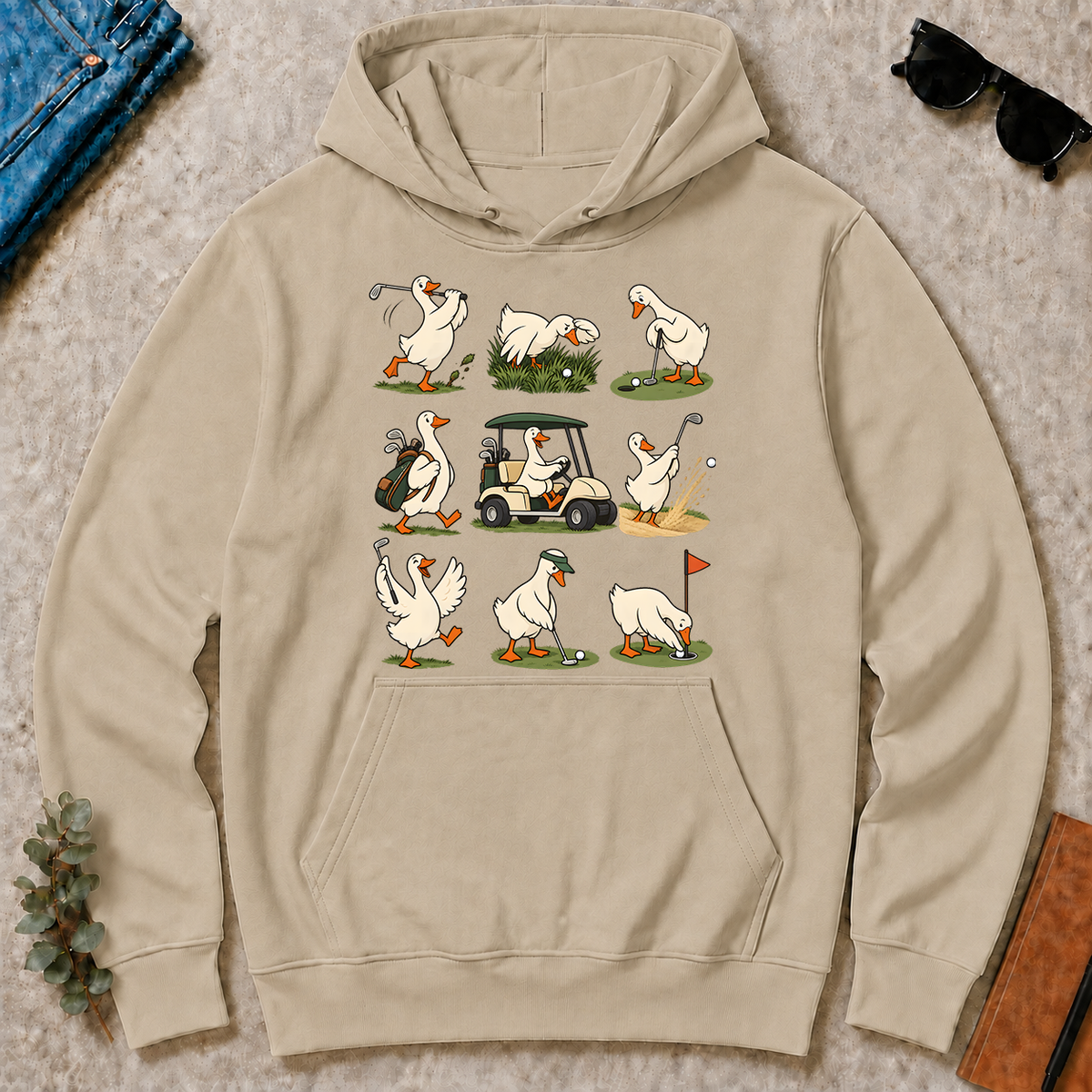 Funny Ducks Playing Golf - sand - HS2D-Sand