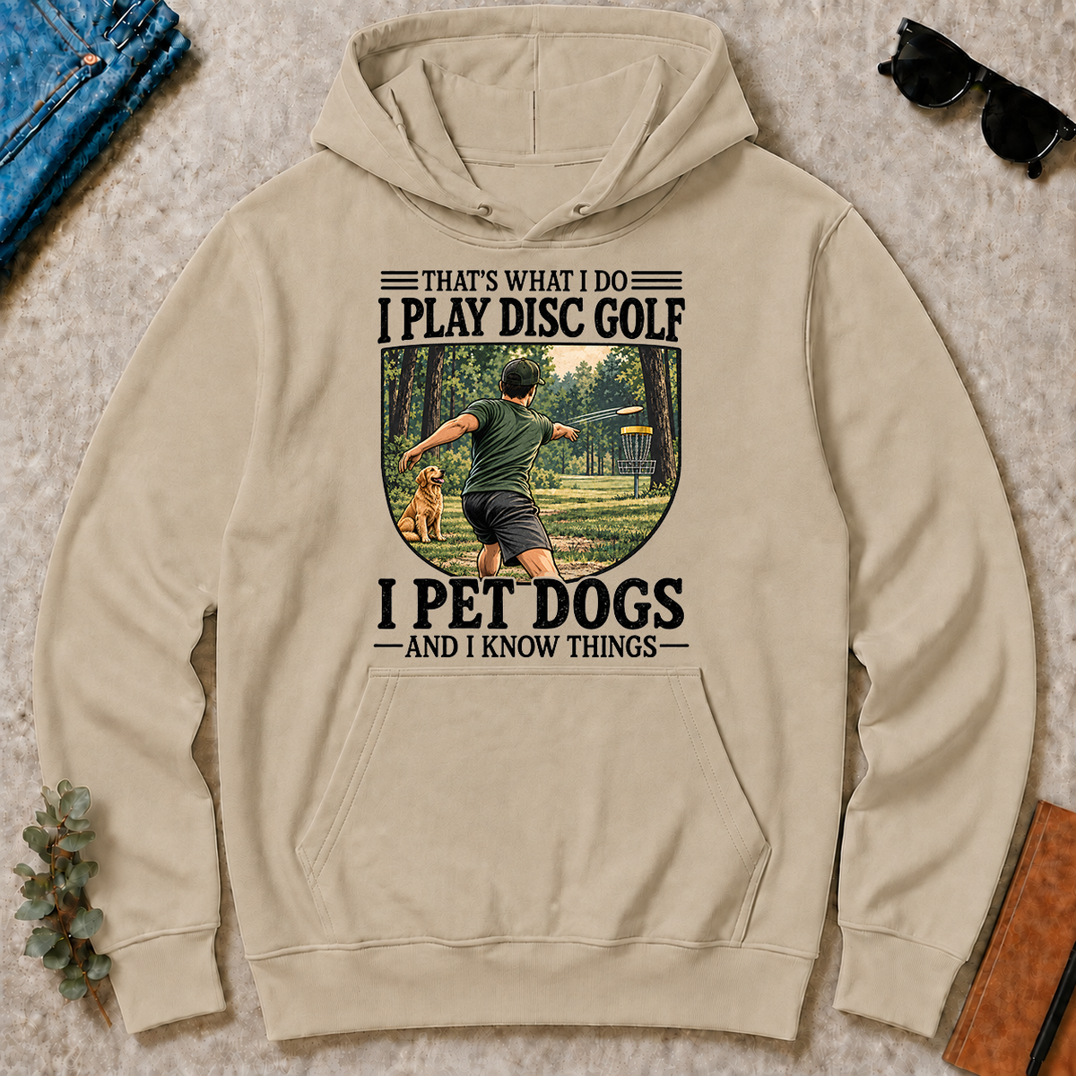 I Play Disc Golf And I Pet Dog - sand - HS2D-Sand