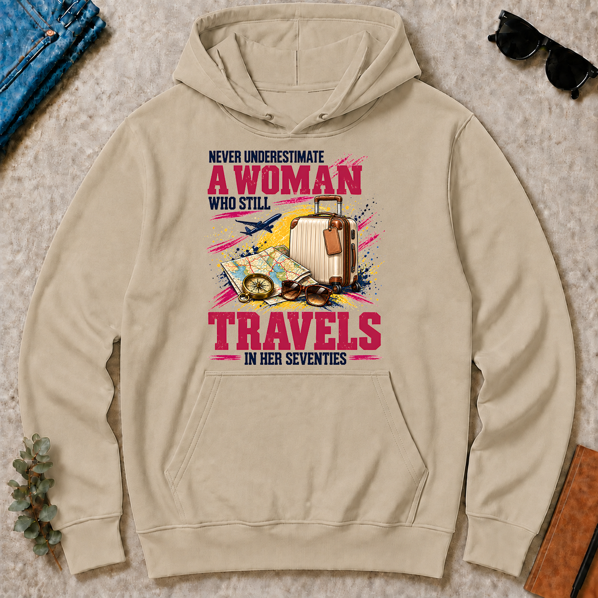 A Woman Still Travels In Her Seventies - sand - HS2D-Sand