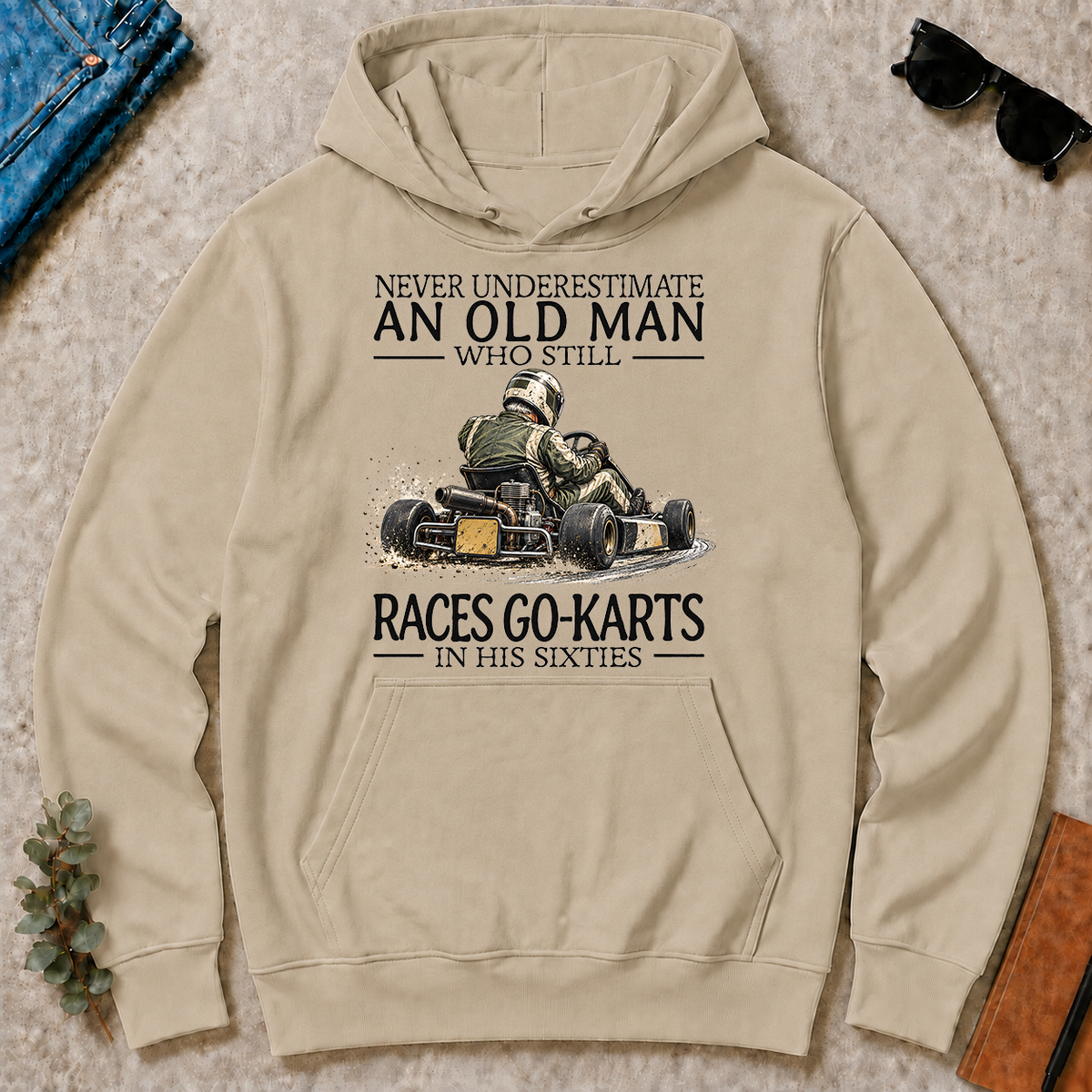 An Old Man Who Still Races Go-Karts In His Sixties - sand - HS2D-Sand