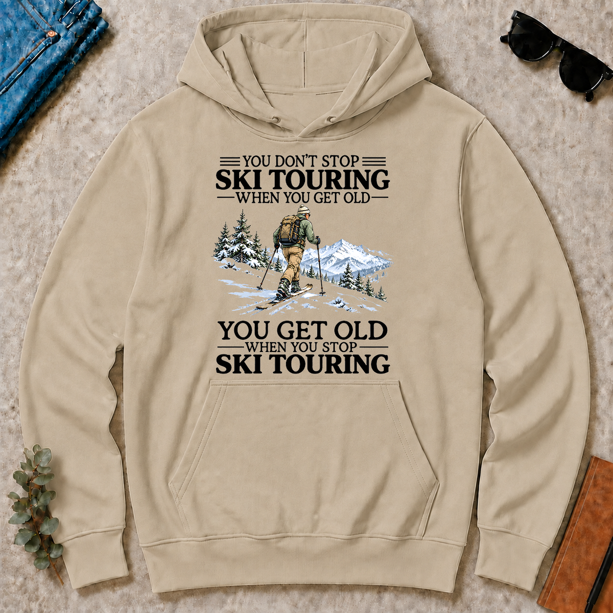 Don't Stop Ski Touring Vintage Art - sand - HS2D-Sand