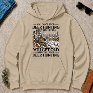 Don't Stop Whitetail Deer Hunting Snow - sand - HS2D-Sand