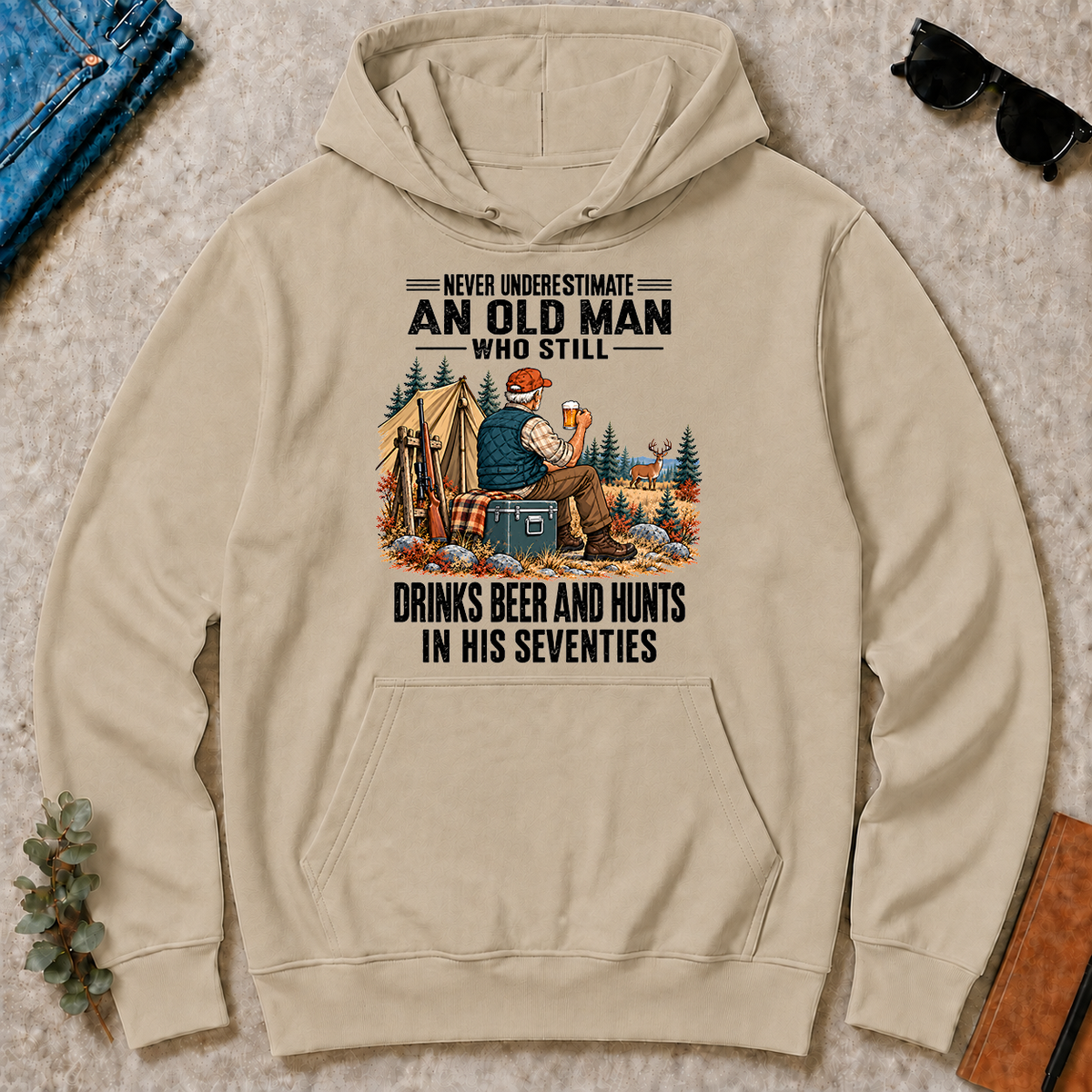 An Old Man Still Drinks Beer And Hunts In His 70s - sand - HS2D-Sand
