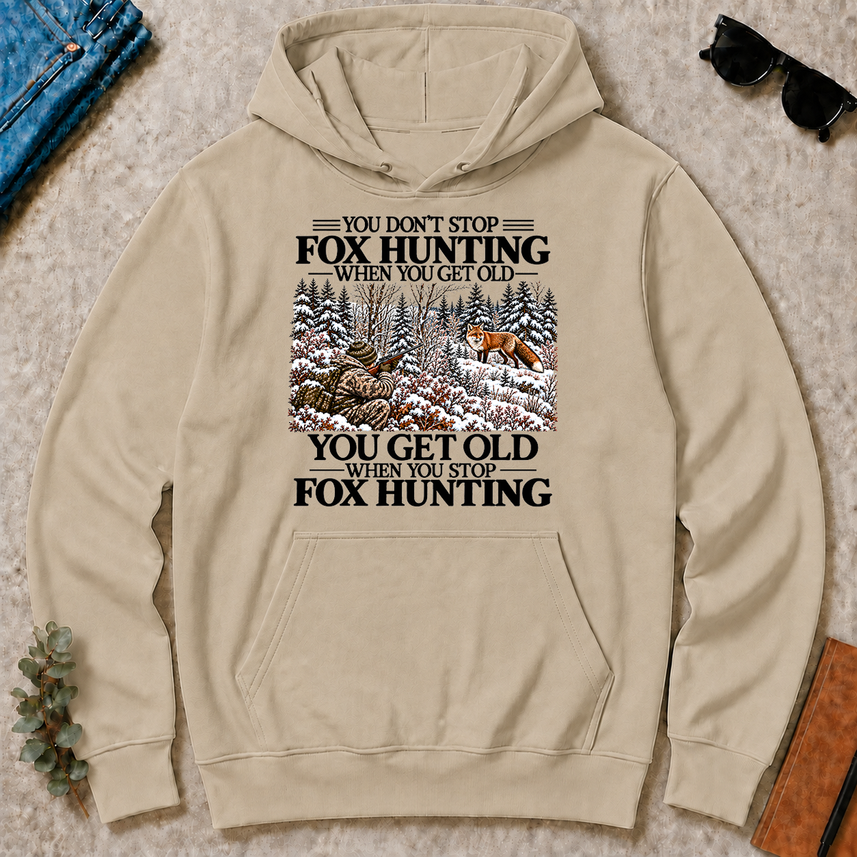 Don't Stop Winter Fox Hunting Snow - sand - HS2D-Sand
