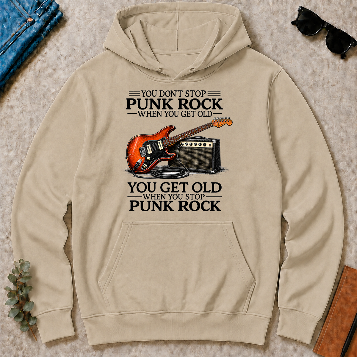 Don't Stop Playing Punk Rock Vintage Art - sand - HS2D-Sand