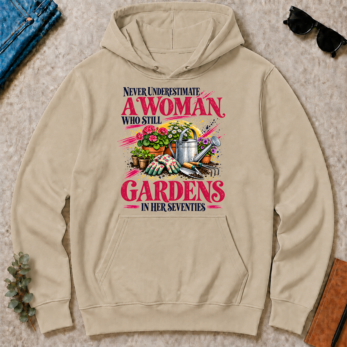 A Woman Still Gardens In Her Seventies - sand - HS2D-Sand
